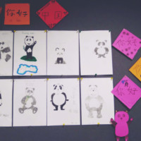 Students from Jaunmārupe Primary School painted pandas and taught Chinese