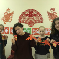 The high level and higher level class of children of the Confucius Institute at the University of Latvia celebrate the Chinese lunar new year