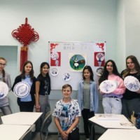 Blue and White Porcelain Painting activity at the Confucius Classroom in Riga 34 Secondary School