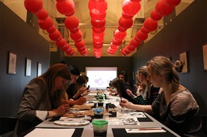 国画熊猫体验活动现场